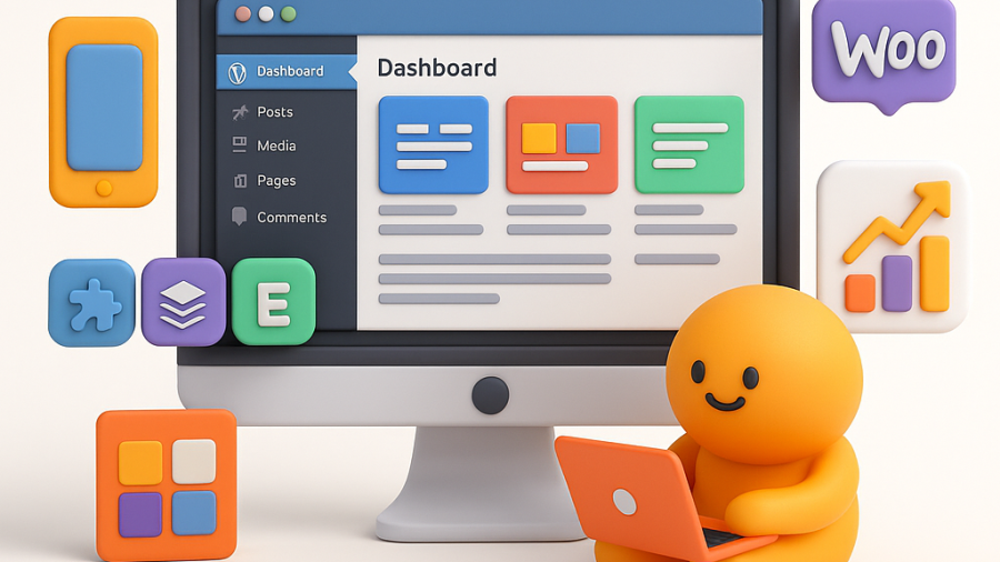 WordPress Dashboard with Digital Helpers